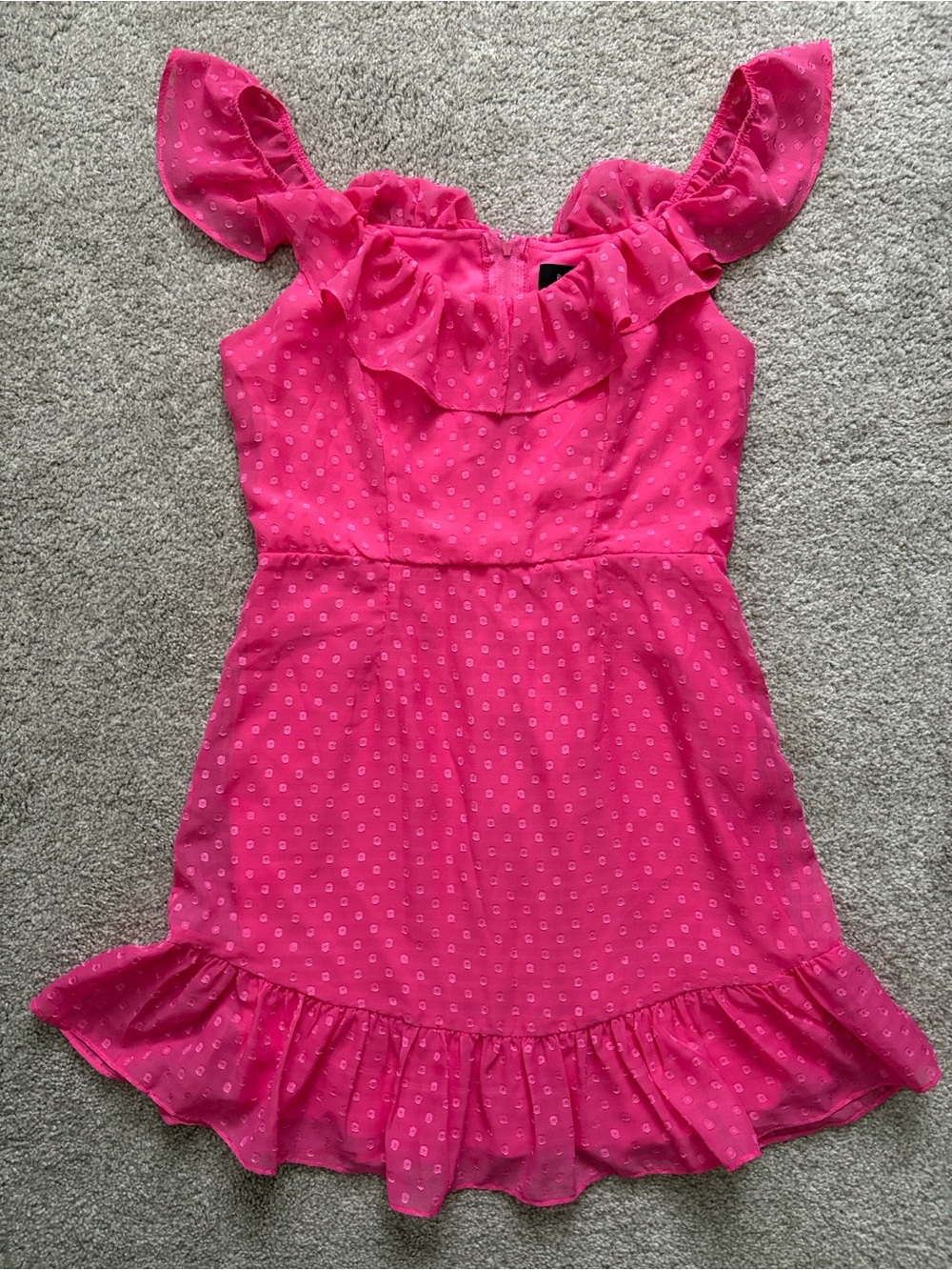 B. Smart Hot Pink Ruffle-Trim Sundress